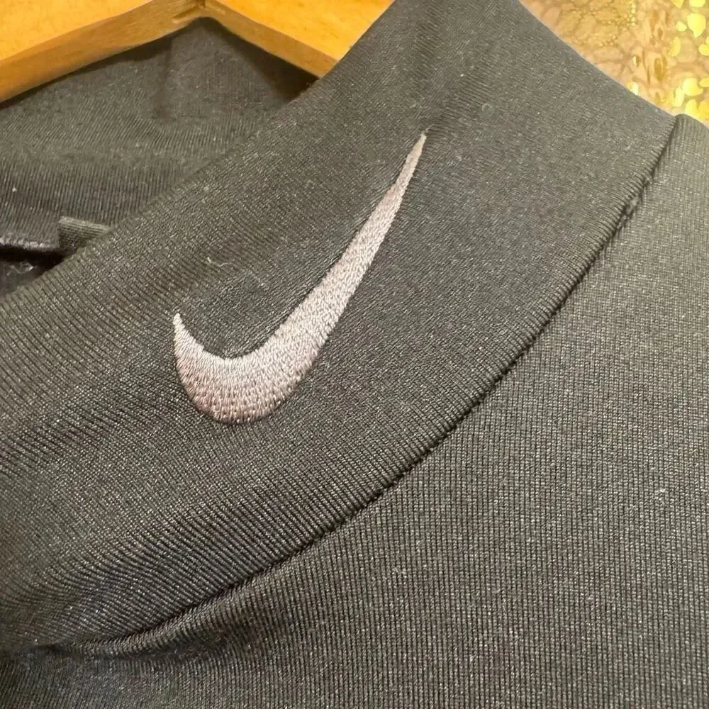 Nike Golf Black Dri Fit Mock Neck Long Sleeve Performance Shirt Large